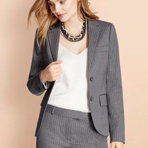 Pinstripe stretch Wool Two Button Jacket